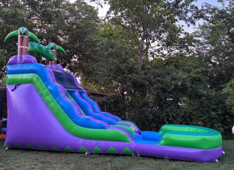 Purple Palms Water Slide w/pool